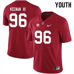 NCAA Youth Alabama Crimson Tide #96 Tim Keenan III Stitched College 2021 Nike Authentic Crimson Football Jersey GH17E87TQ